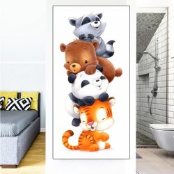   Kisállatok, tigris, panda, mackó, mosómedve - Gyémánt képkirakó 30*60 cm
