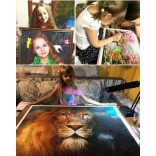 Kisállatok, tigris, panda, mackó, mosómedve - Gyémánt képkirakó 30*60 cm