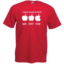   Three apples - ADAM'S, ISAAC'S, STEVE'S férfi rövid ujjú póló