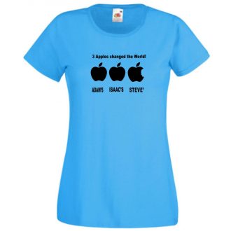   Three apples - ADAM'S, ISAAC'S, STEVE'S női rövid ujjú póló