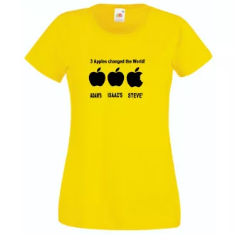   Three apples - ADAM'S, ISAAC'S, STEVE'S női rövid ujjú póló