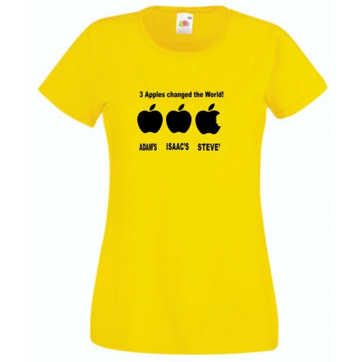 Three apples - ADAM'S, ISAAC'S, STEVE'S női rövid ujjú póló