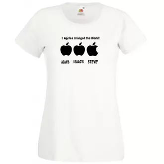   Three apples - ADAM'S, ISAAC'S, STEVE'S női rövid ujjú póló