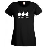 Three apples - ADAM'S, ISAAC'S, STEVE'S női rövid ujjú póló
