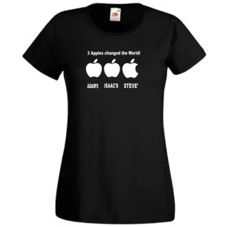   Three apples - ADAM'S, ISAAC'S, STEVE'S női rövid ujjú póló