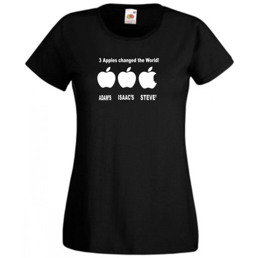 Three apples - ADAM'S, ISAAC'S, STEVE'S női rövid ujjú póló