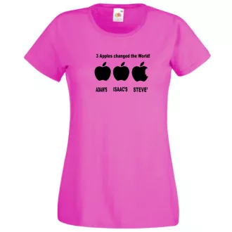   Three apples - ADAM'S, ISAAC'S, STEVE'S női rövid ujjú póló