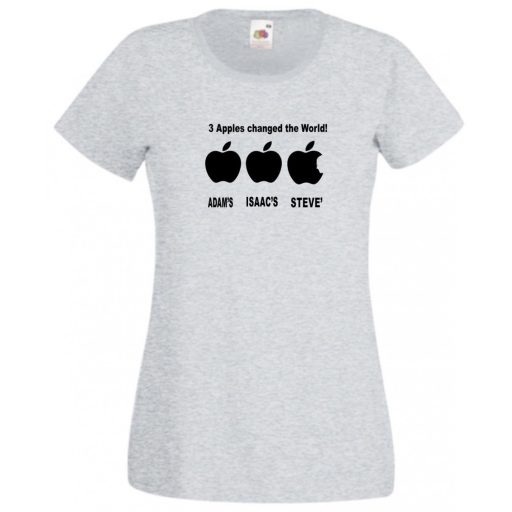 Three apples - ADAM'S, ISAAC'S, STEVE'S női rövid ujjú póló