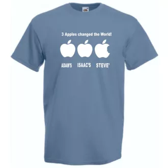   Three apples - ADAM'S, ISAAC'S, STEVE'S férfi rövid ujjú póló
