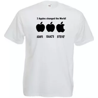   Three apples - ADAM'S, ISAAC'S, STEVE'S férfi rövid ujjú póló