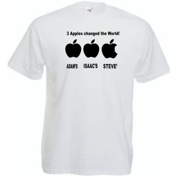 Three apples - ADAM'S, ISAAC'S, STEVE'S férfi rövid ujjú póló