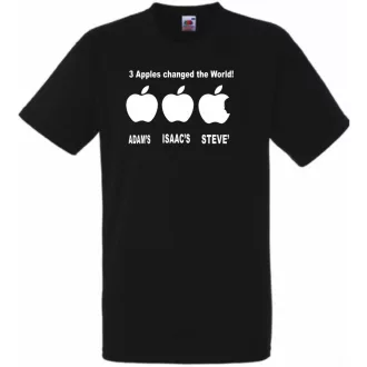   Three apples - ADAM'S, ISAAC'S, STEVE'S férfi rövid ujjú póló