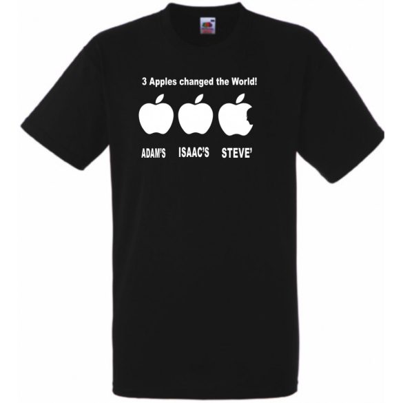 Three apples - ADAM'S, ISAAC'S, STEVE'S férfi rövid ujjú póló