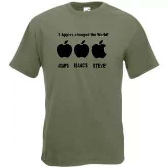   Three apples - ADAM'S, ISAAC'S, STEVE'S férfi rövid ujjú póló