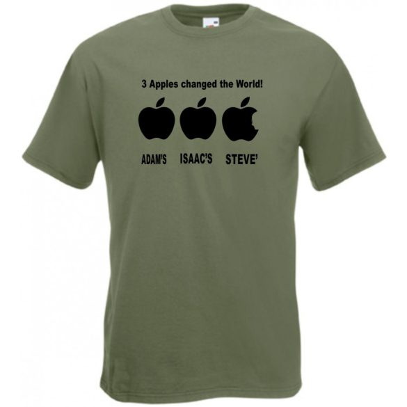 Three apples - ADAM'S, ISAAC'S, STEVE'S férfi rövid ujjú póló