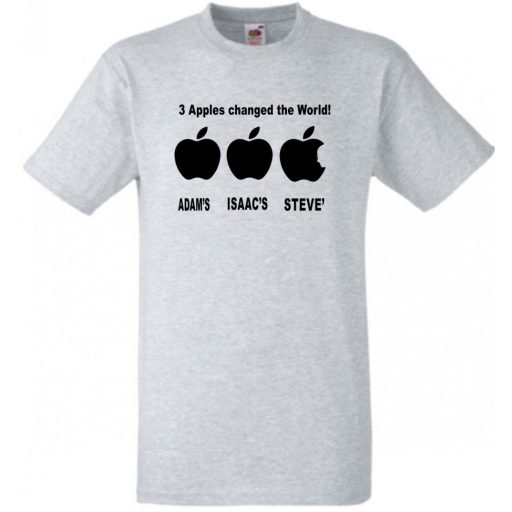 Three apples - ADAM'S, ISAAC'S, STEVE'S férfi rövid ujjú póló