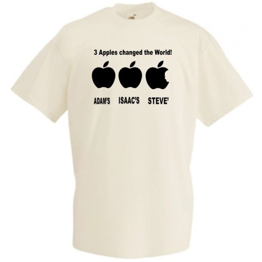 Three apples - ADAM'S, ISAAC'S, STEVE'S férfi rövid ujjú póló