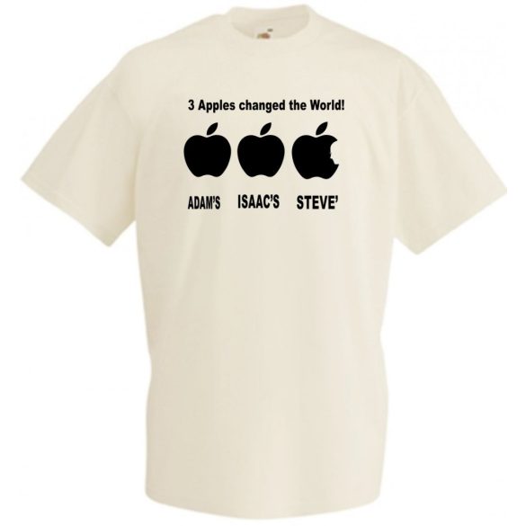 Three apples - ADAM'S, ISAAC'S, STEVE'S férfi rövid ujjú póló