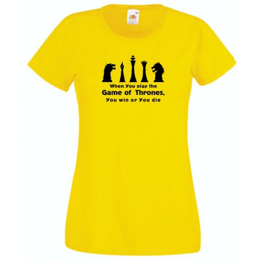 Sakkfigurák GOT módra női rövid ujjú póló