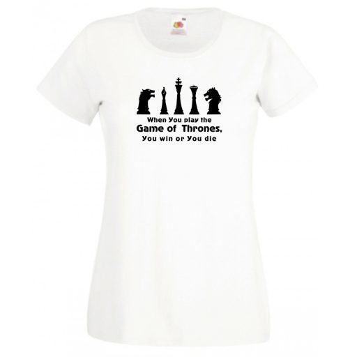 Sakkfigurák GOT módra női rövid ujjú póló