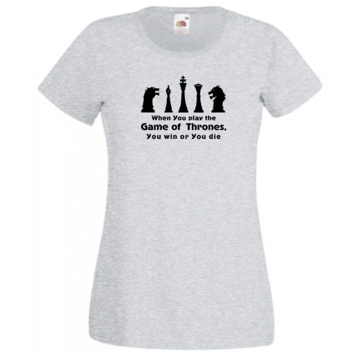 Sakkfigurák GOT módra női rövid ujjú póló
