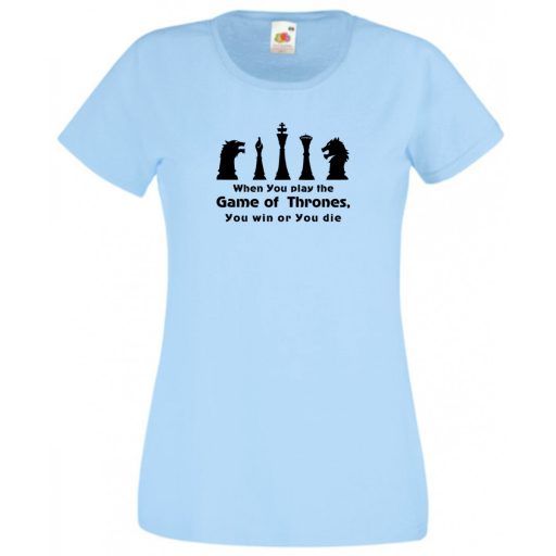 Sakkfigurák GOT módra női rövid ujjú póló