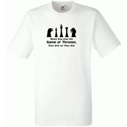 Stark, Lannister, trónok harca sakkfigurák férfi rövid ujjú póló