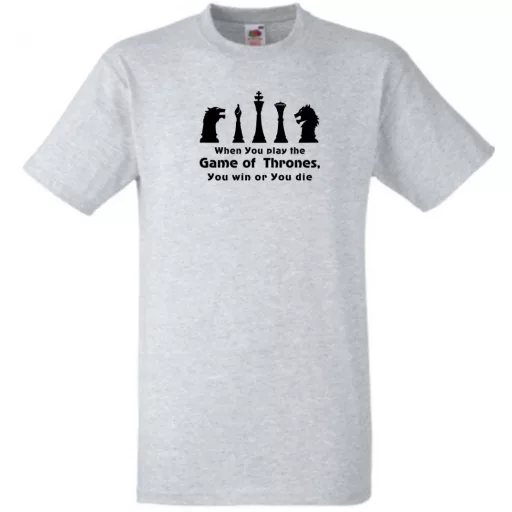 Stark, Lannister, trónok harca sakkfigurák férfi rövid ujjú póló