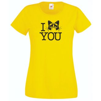   Morcos macska, Grumpy cat - szeretlek női rövid ujjú póló