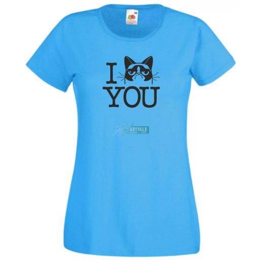 Morcos macska, Grumpy cat - szeretlek női rövid ujjú póló