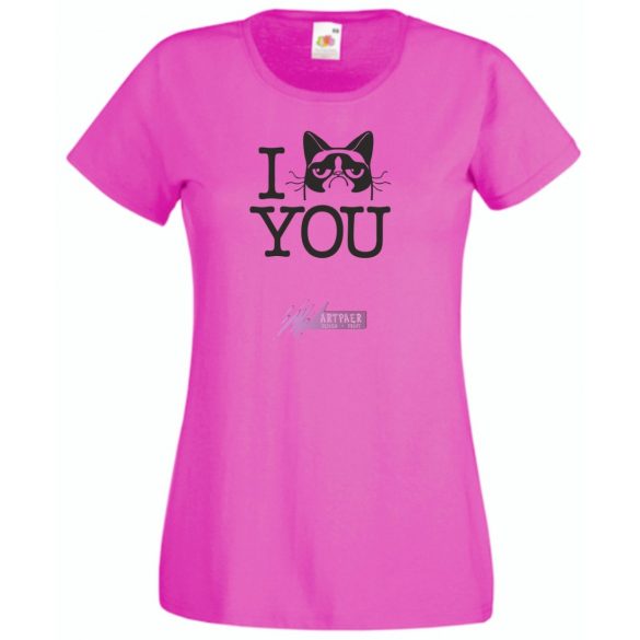 Morcos macska, Grumpy cat - szeretlek női rövid ujjú póló