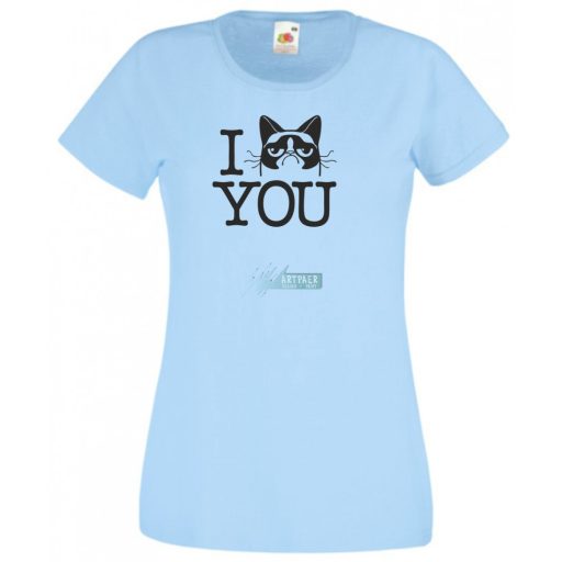 Morcos macska, Grumpy cat - szeretlek női rövid ujjú póló