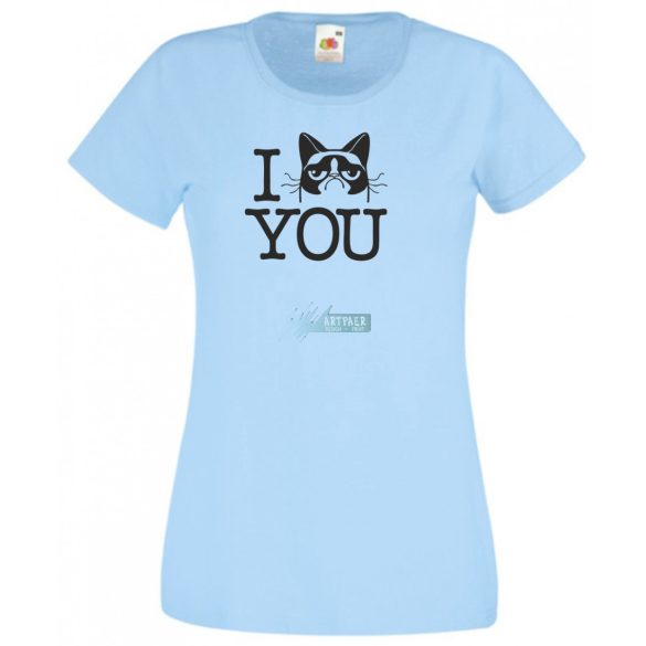 Morcos macska, Grumpy cat - szeretlek női rövid ujjú póló