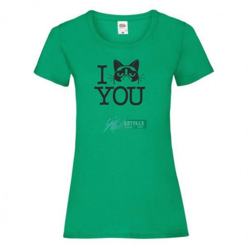 Morcos macska, Grumpy cat - szeretlek női rövid ujjú póló