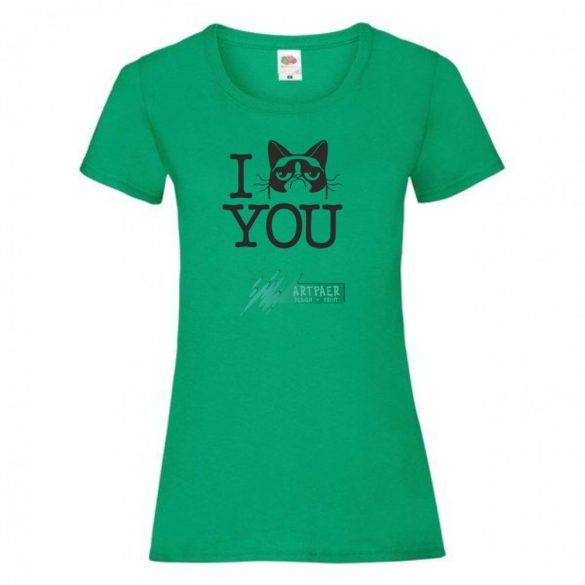 Morcos macska, Grumpy cat - szeretlek női rövid ujjú póló