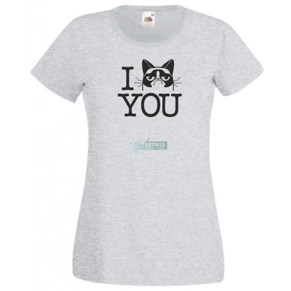 Morcos macska, Grumpy cat - szeretlek női rövid ujjú póló