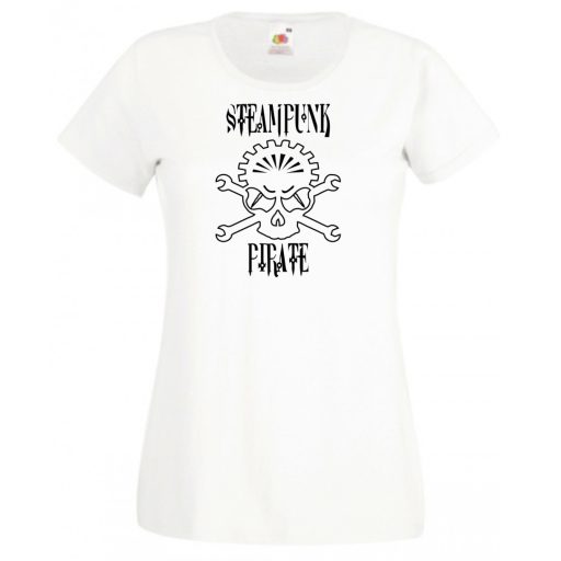 Steampunk kalóz minta női rövid ujjú póló