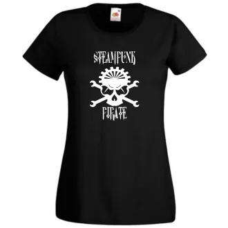 Steampunk kalóz minta női rövid ujjú póló