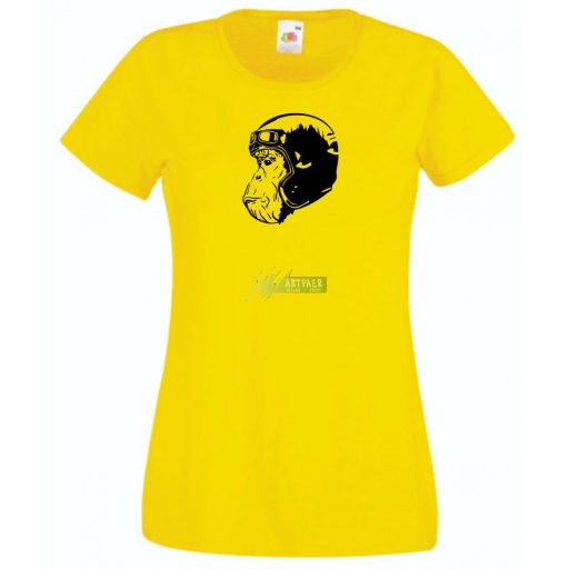 Racer monkey, motoros majomfej női rövid ujjú póló