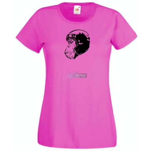 Racer monkey, motoros majomfej női rövid ujjú póló