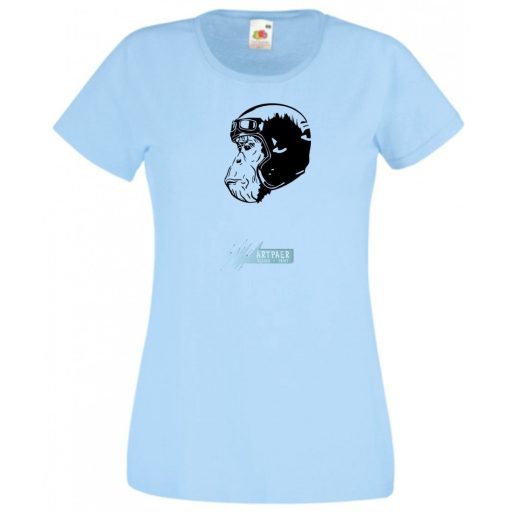 Racer monkey, motoros majomfej női rövid ujjú póló