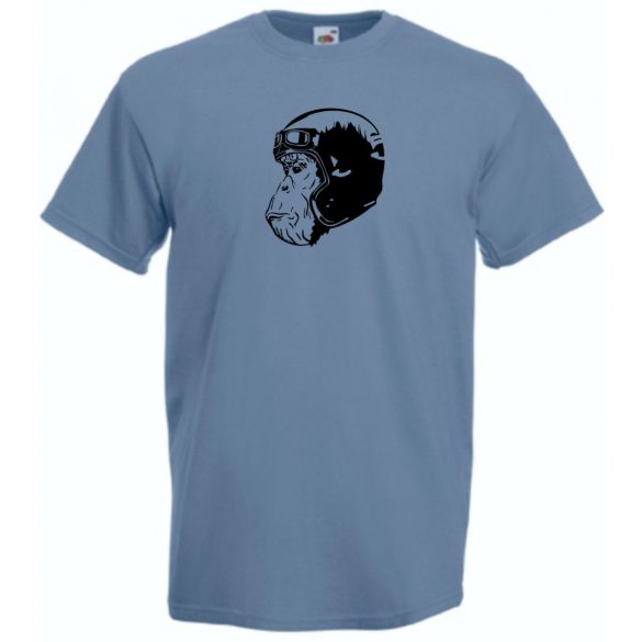 Motoros majom fej, racer férfi rövid ujjú póló