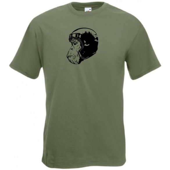 Motoros majom fej, racer férfi rövid ujjú póló
