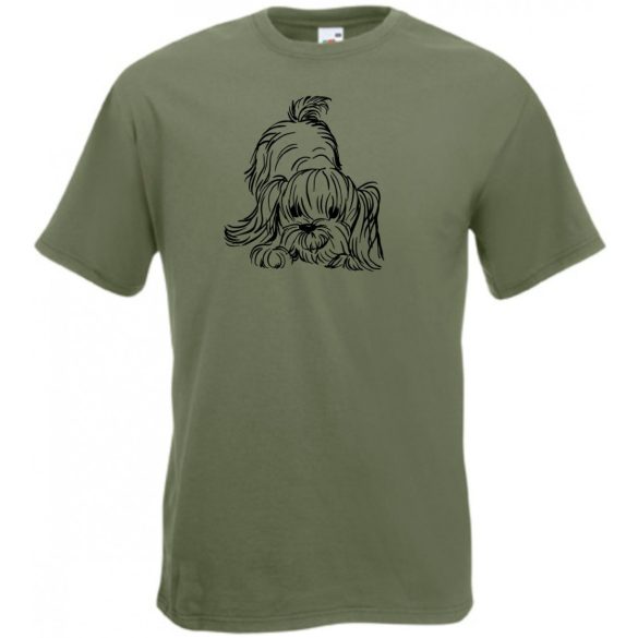 Yorki, yorkshire terrier, pet, házi kedvenc, kutyus férfi rövid ujjú póló