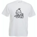 Yorki, yorkshire terrier, pet, házi kedvenc, kutyus férfi rövid ujjú póló