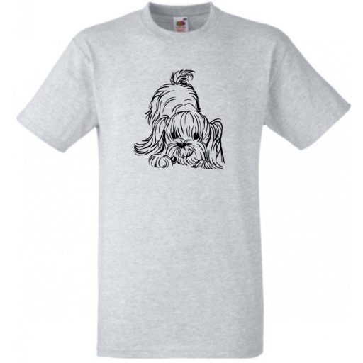 Yorki, yorkshire terrier, pet, házi kedvenc, kutyus férfi rövid ujjú póló