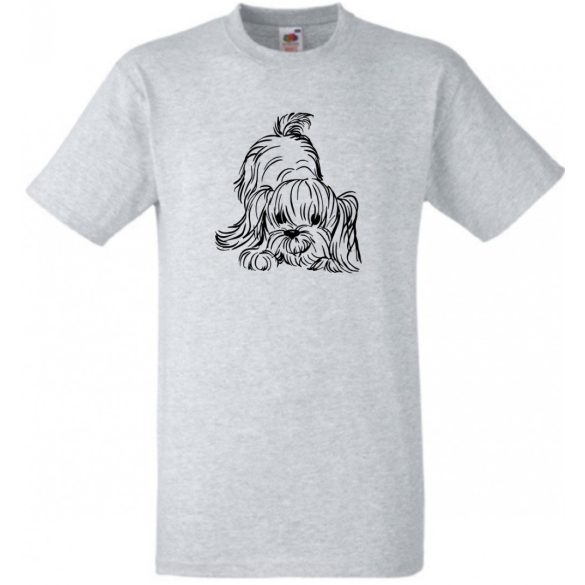 Yorki, yorkshire terrier, pet, házi kedvenc, kutyus férfi rövid ujjú póló