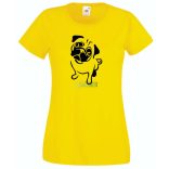 Mopsz, pug kutyus női rövid ujjú póló