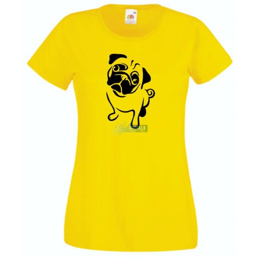 Mopsz, pug kutyus női rövid ujjú póló