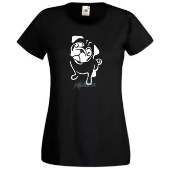 Mopsz, pug kutyus női rövid ujjú póló
